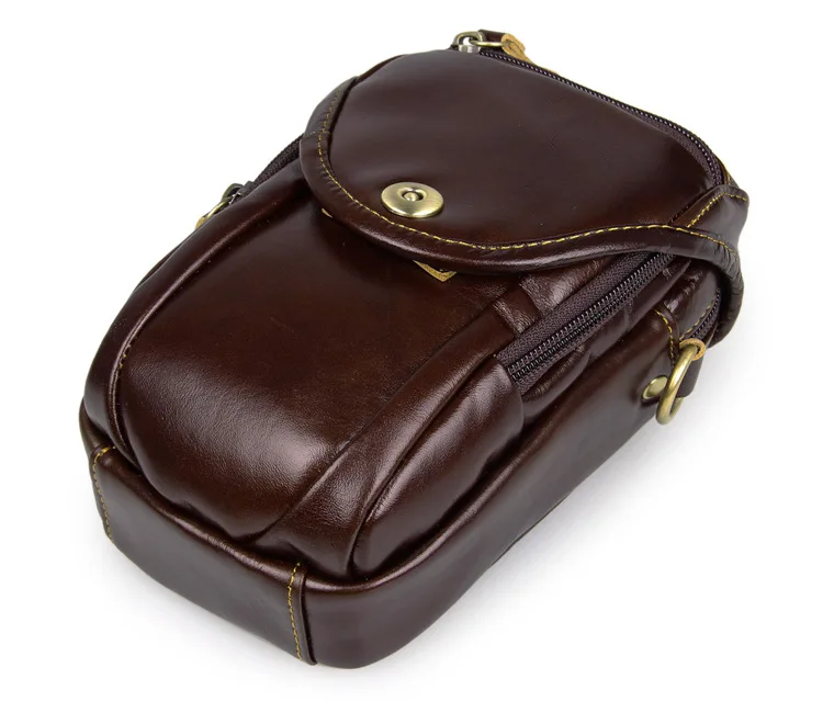 Модная Мужская поясная сумка из натуральной кожи для путешествий с петлями