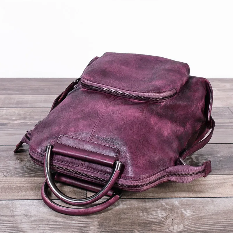 Винтажный дизайнерский 100% из натуральной коровьей кожи рюкзак для девочек с