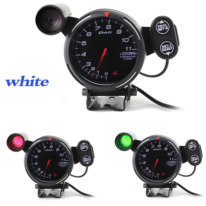 80 мм Автомобильный цифровой тахометр Df Rpm Gauge автомобильный шаговый двигатель BF такометр синий белый светодиодный светильник переключения Авто Датчик