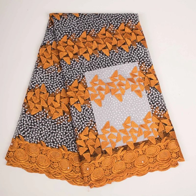 Золотая африканская кружевная ткань 2019 Высококачественная французская сетчатая