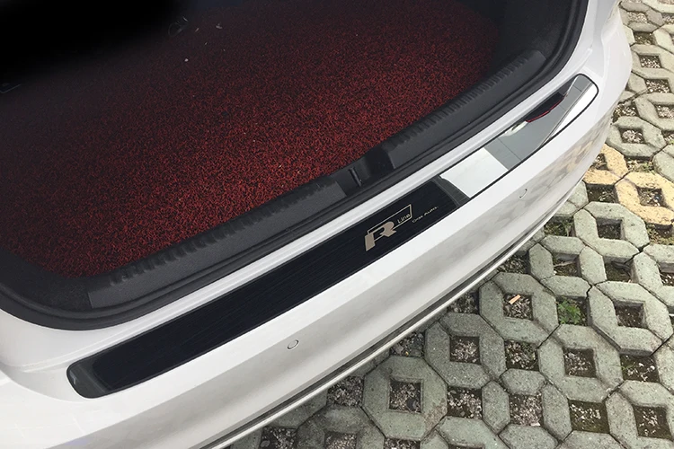 Автомобильные наклейки для 2012- Volkswagen VW JETTA 6 MK6 из нержавеющей стали, задний багажник, внутренняя защита, декоративная крышка с блестками