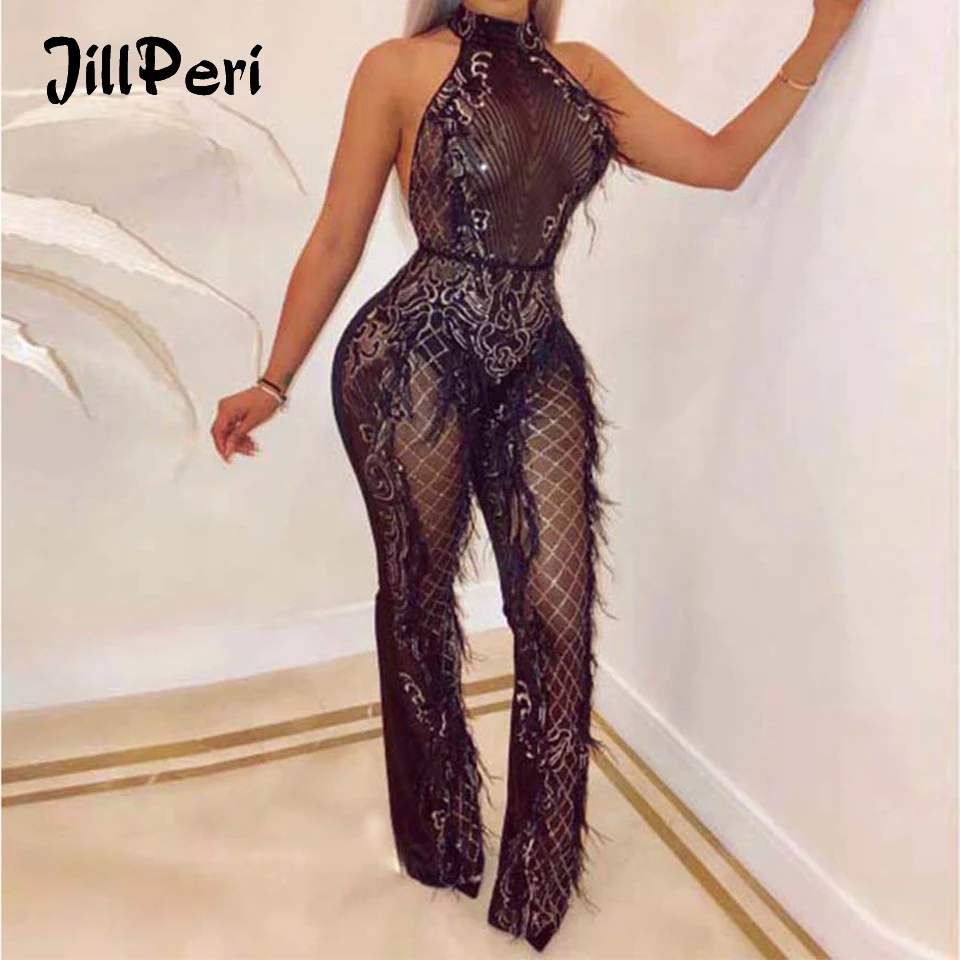 JillPeri женский сексуальный комбинезон с открытой спиной Модный на бретельках