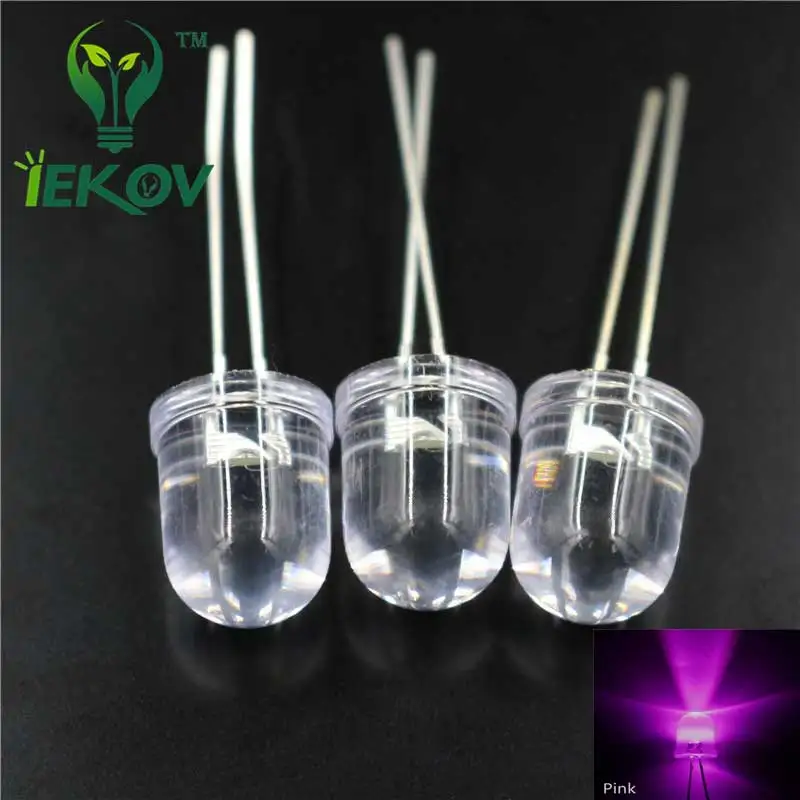 1000 шт. светодиодсветодиодный 10 мм розовые светодиоды S круглые верхние