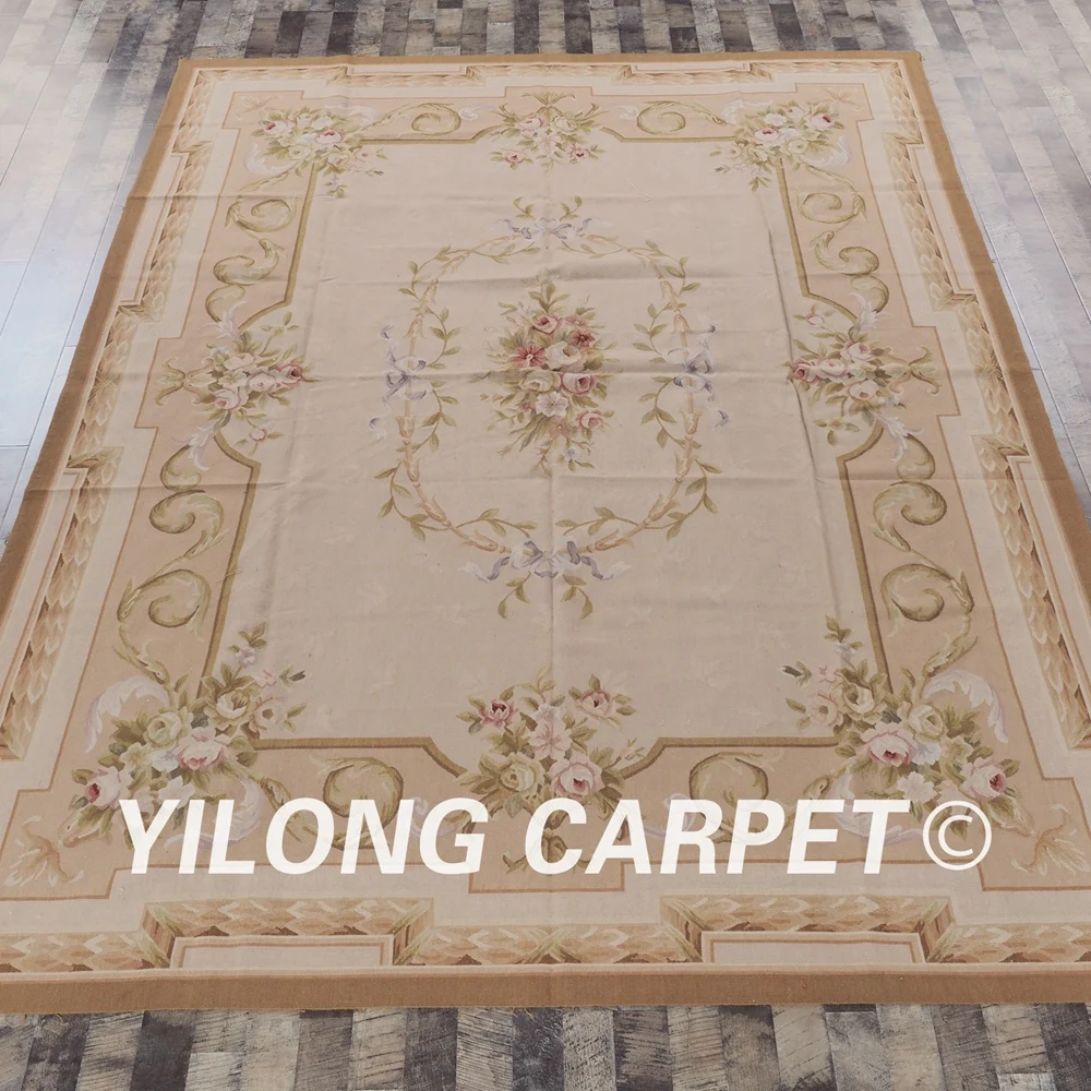 Beste Yilong 9'x12 'Aangepaste Platte Geweven Hand Made Franse Aubusson Tapijt (W34C9x12)