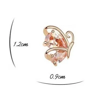 

Korean version of the lovely butterfly mosaic AAA grade zircon White earrings