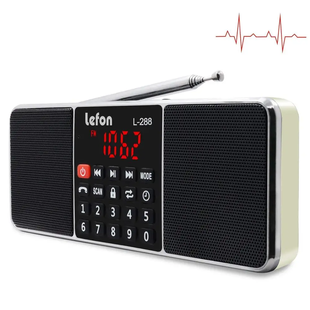Golden Lefon Портативный AM FM Радио стерео приемник Bluetooth беспроводной динамик поддержка TF SD карты USB диск AUX MP3 светодиодный дисплей громкой связи - Цвет: Golden