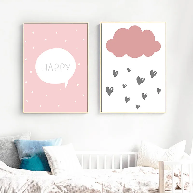 Скандинавский Ins Cloud Raindrop художественный холст с принтом Love Quote настенный постер