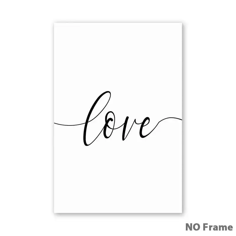 1 Черно-белые милые платья слова Love You пользовательские Дата холст картина, печатный плакат Гостиная Спальня настенные картины Декор для дома - Цвет: 1