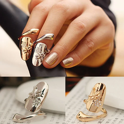 Модное женское кольцо для покрытия ногтей с кристаллами и стразами | Украшения