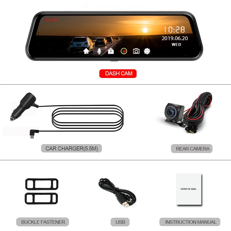 LDZDSEE A9 Автомобильная камера DVR зеркало dashcam 10 &quotFull HD 1920x1080 с камерой заднего вида