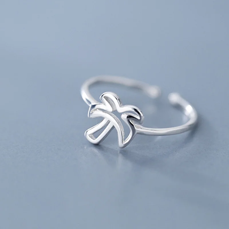 S925 Silver Ring Female Japanese And Korean Style Simple Small Fresh Beautiful Tree Opening Jewelry | Украшения и аксессуары