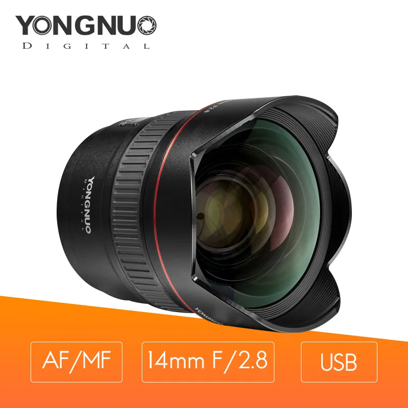 YONGNUO YN14mm C/N F2.8 ультра широкоугольный объектив камеры AF Автофокус 2 асферическое