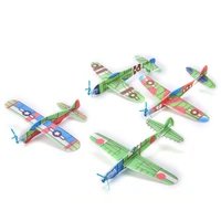 12pcslot diy assembly flapping wing flight flying kite paper airplane model imitate birds aircraft toys for children