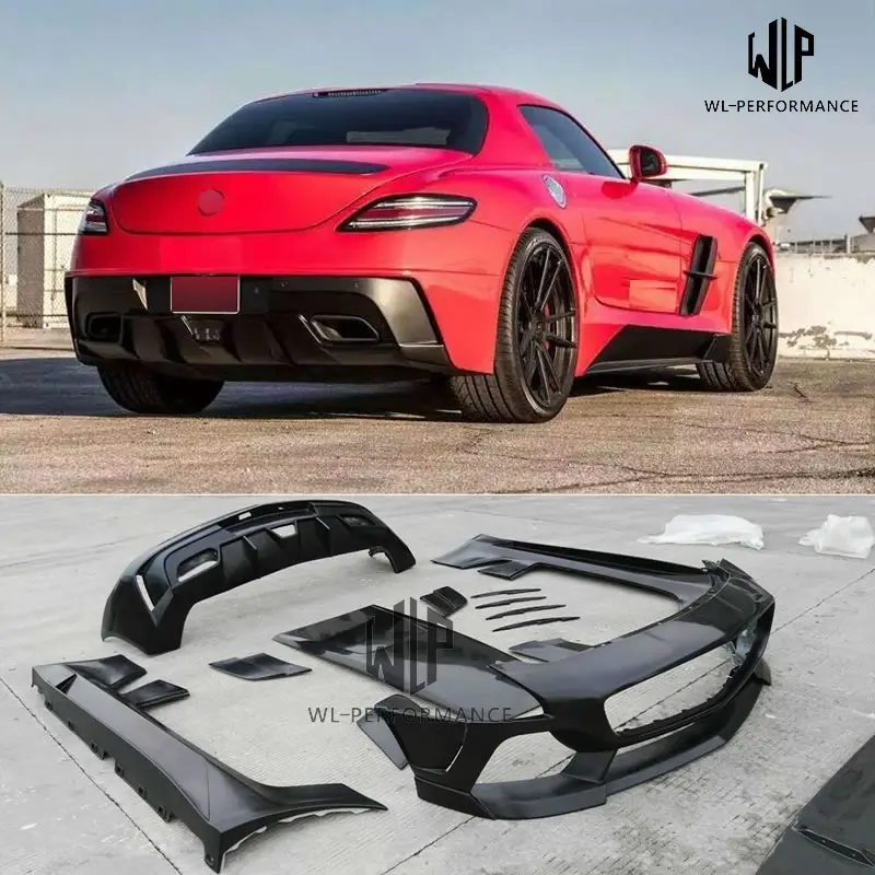 Высокое качество FRP/углеродное волокно материалы кузова Комплект для Merceses-Benz SLS AMG R197 стиль автомобиля Стайлинг 2010