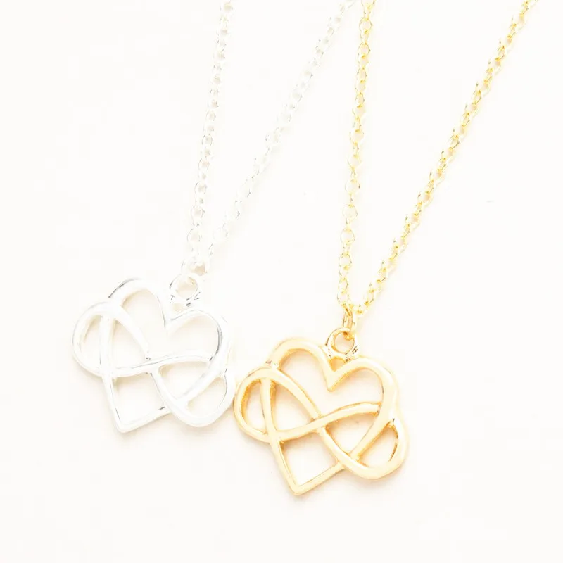 

Cute love pendant necklaces Knotted pendant necklaces lady's simple style of personality collarbone chain necklaces