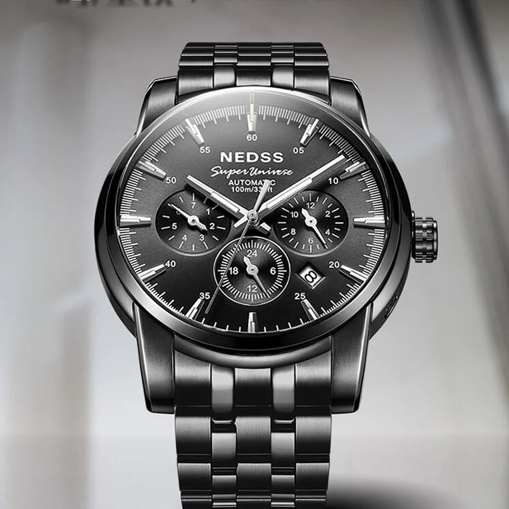 Роскошный топ Для мужчин автоматические механические часы тритий светильник