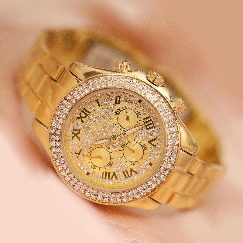 Luxury Classic Dress Women Watches Fashion Casual Watch Crystal Rhinestones Quartz Wristwatch Lady Party Bracelet Bangle Relogio | Наручные