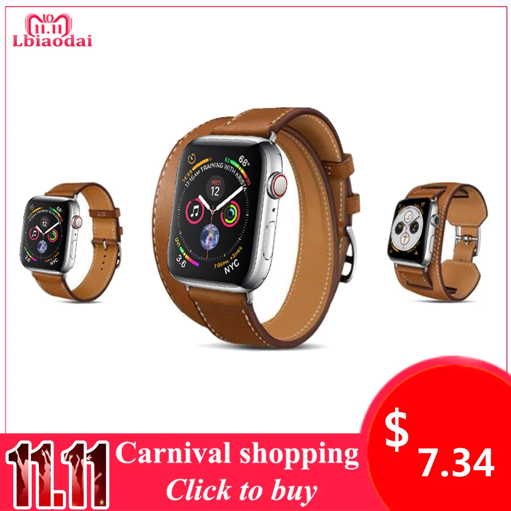 Натуральная кожа ремешок для наручных часов apple watch 42 мм 38 Версия 44 40 браслет на