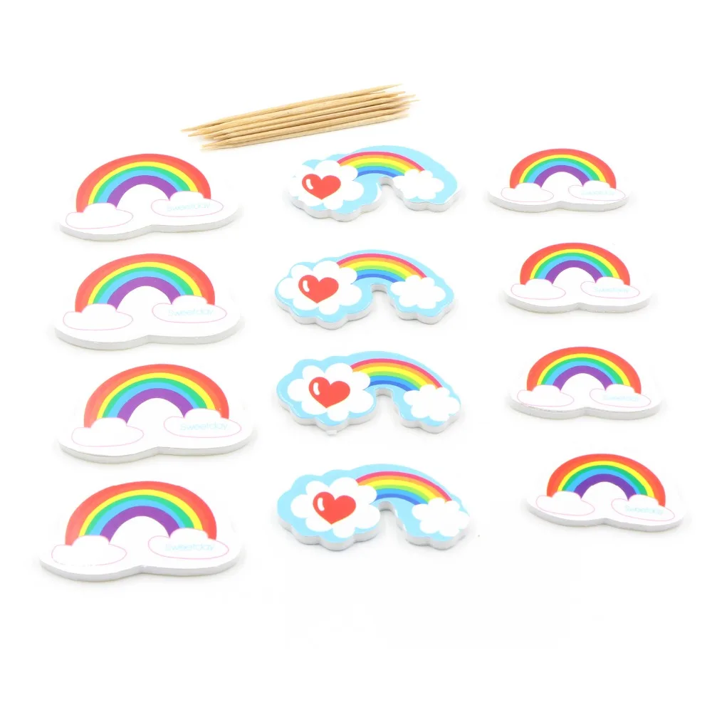 12 шт./компл. форма радуги фигурки для кекса украшения на день рождения декораторы