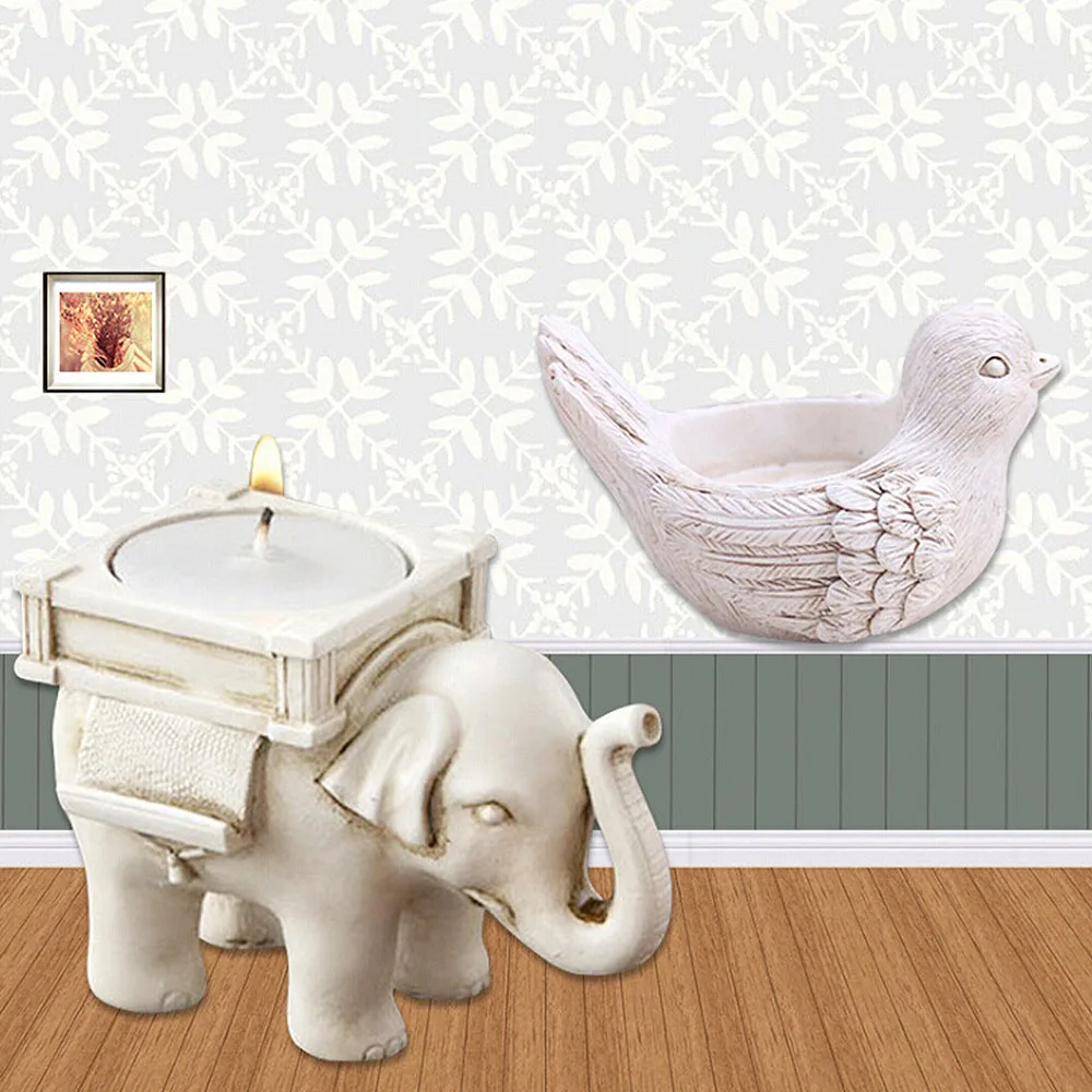 Ретро-Слон Чай светильник подсвечник свадебный декор дома ремесел птицы