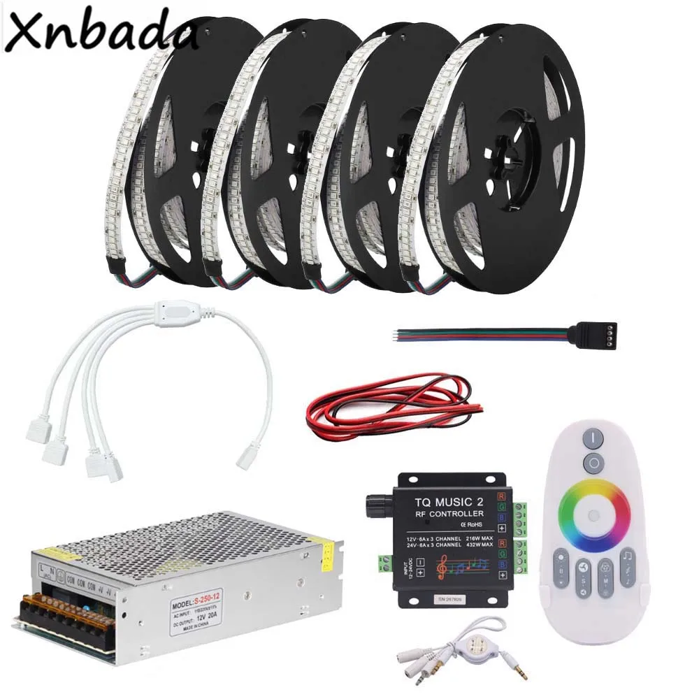 DC12V 2835SMD 234Leds/m RGB Led Strip Light With TQ Muisc 2 RF Remote Controller Power Transformer Kit 5M 10M 15M 20M | Лампы и