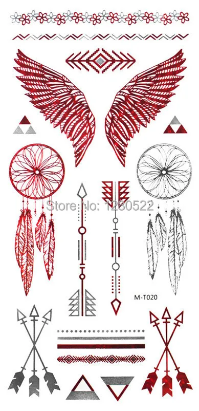 10 шт./лот красная серебряная металлическая тату вспышка металлические наклейки