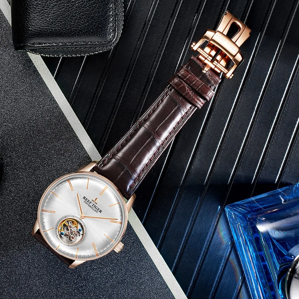 Риф Тигр/RT лучший бренд класса люкс для мужчин chaincal Tourbillon часы сапфировое стекло розовое золото часы relogio masculino RGA1930
