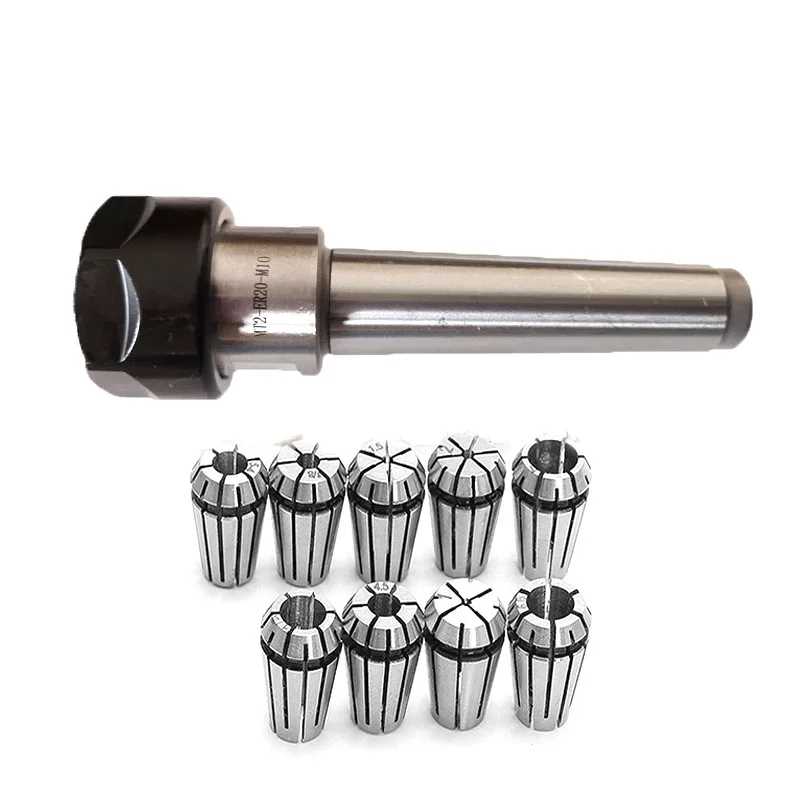 

1SET MT2 MT3 ER16 M12 M10 morse tapper shank holder+10pcs ER16 Spring Collets Set 3 4 5 6 7 8 9 10 1/4 1/8