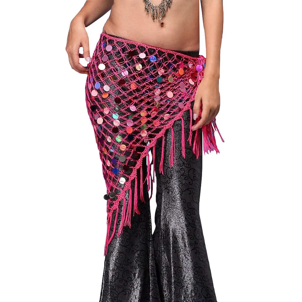 Дешевый аксессуар для одежды танца живота эластичный длинный треугольный пояс с