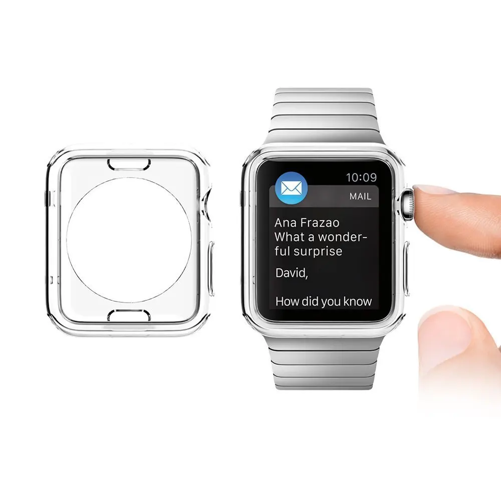 Новый ультратонкий Мягкий ТПУ прозрачный защитный чехол сумка для Apple Watch 1 2 iwatch 38
