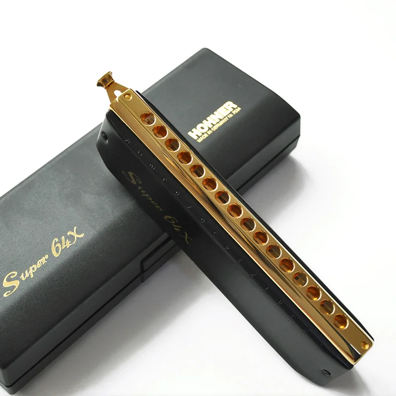 Германия HOHNER супер 64X Хроматическая губная гармоника акриловая расческа C Ключ Armonica рот Оганов Губная гармошка gaita de boca 1664 арфа