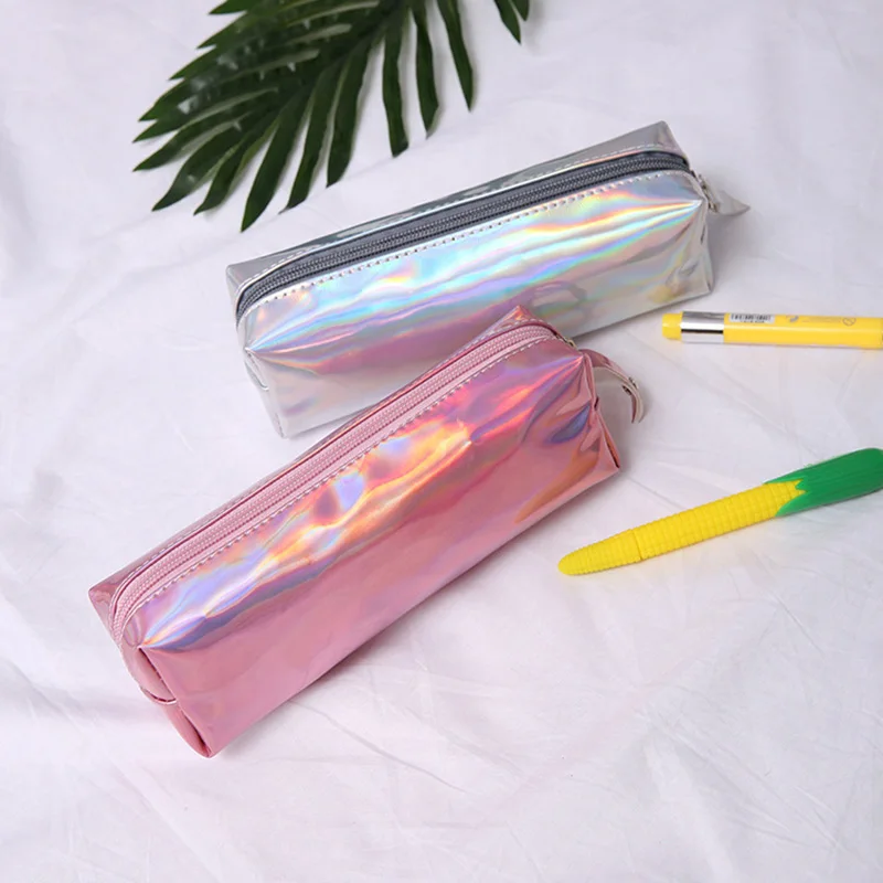 Makeup Organizer Bag Functional Pouch Male And female Students Pencil Case Zipper Laser Small Cosmetic Storage HZBG23 | Багаж и сумки