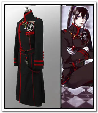 Аниме D.Gray man Yu Kanda Черный Красный Полный Косплей Костюм необычный длинный наряд на