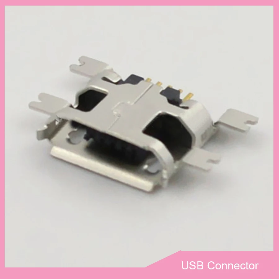 5 контактный разъем MICRO USB интерфейсный с 4 фиксированными контактами Смещенные