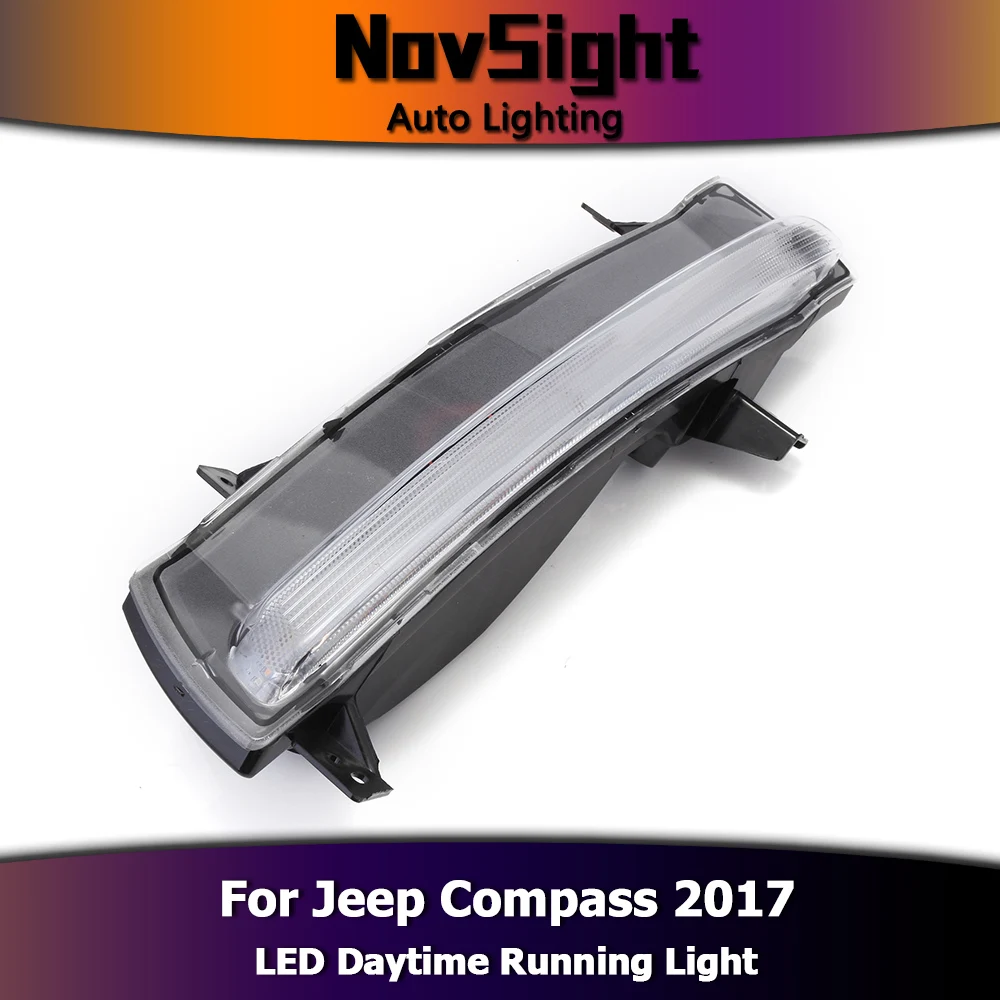 NOVSIGHT белая автомобильная светодиодная лампа для Jeep Compass 2017 дневная ходовая DRL с