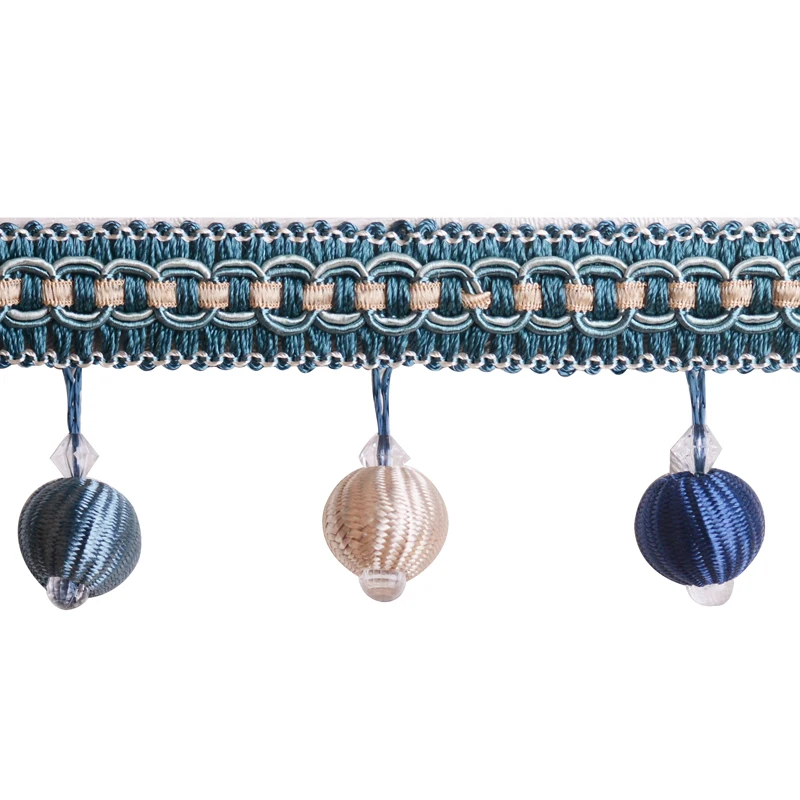 12 ярдов/пакет Европейский Стиль кисточки с бахромой из вискозы шариковый Бисер