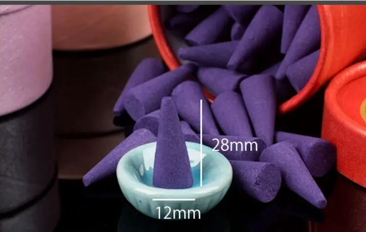 40 шт. натуральные башни благовония Индийские дым травяные цветные конусы башня