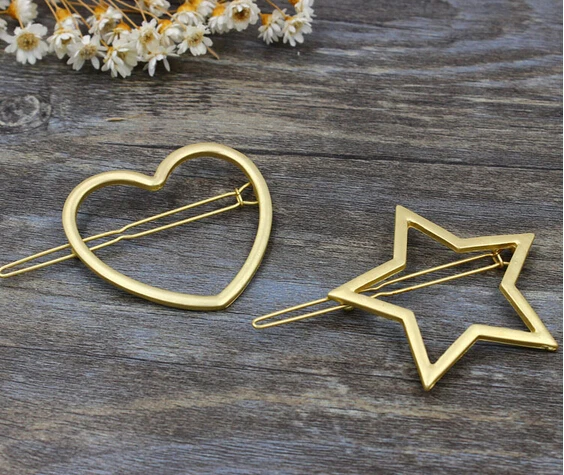 Timlee H117 с принтом сердечка и дизайном в виде прозрачных звездочек заколки для