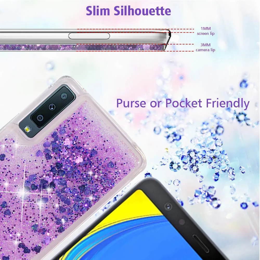 Жидкий блестящий чехол для Samsung A7 2018 SM A750 A50 A30 A20 M30 M20 M10 Мягкие силиконовые ТПУ