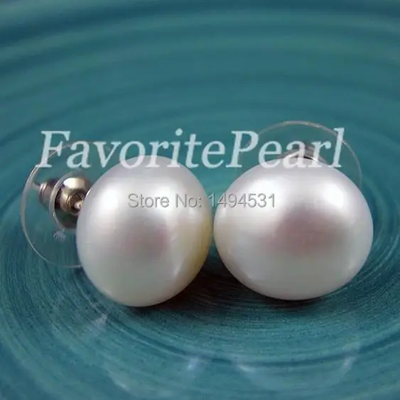 Серьги гвоздики с натуральным пресноводным жемчугом 12 5 13 мм|earrings sterling|earring