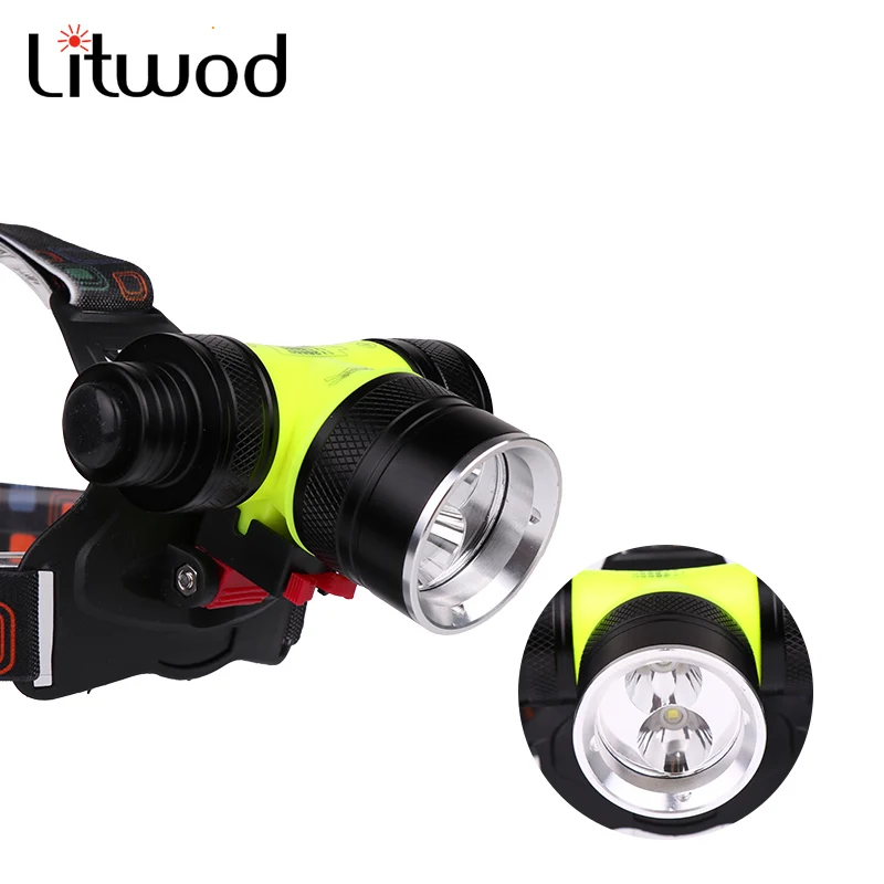Litwod z20 D802 swiming Diver Diving 18650 battery AAA 2*XM-L T6 headlamp LED underwater headlight Waterproof Light | Лампы и