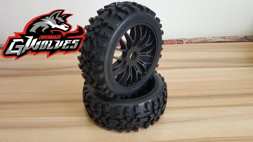 2 шт. gwolves 1/8 RC багги Грузовик Весы внедорожные шины нейлон плюс Жесткий колеса