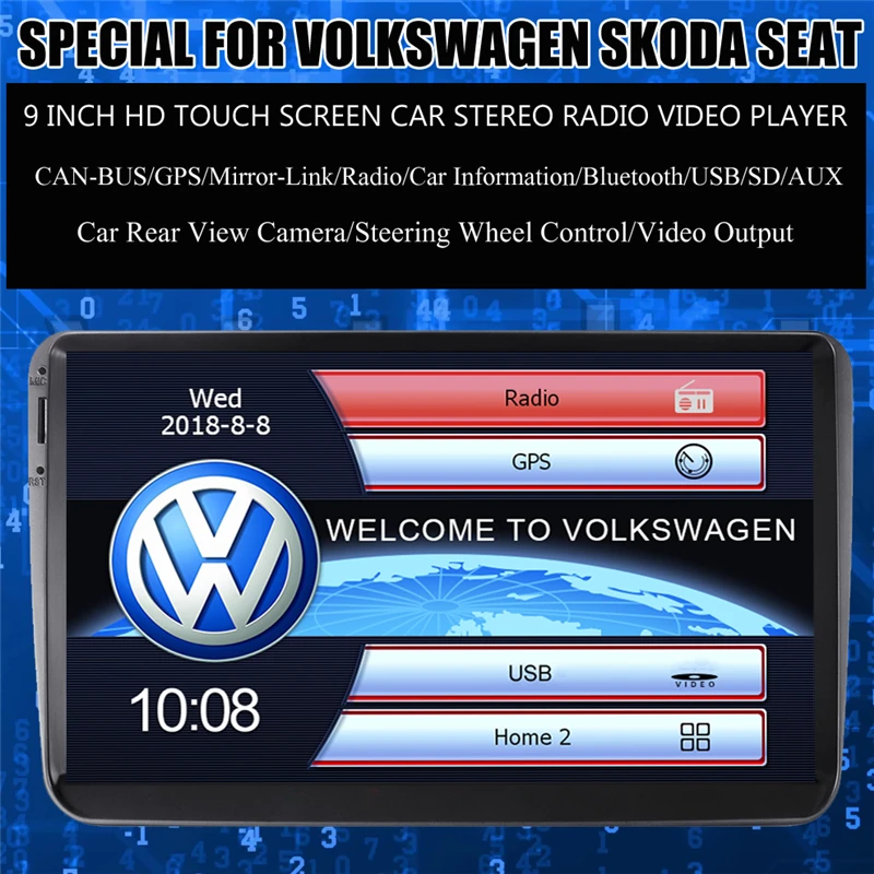 YuanTing 9 дюймов автомобильный стерео одиночный din Авто Радио Для VW Golf MK5 MK6 Passat Jetta