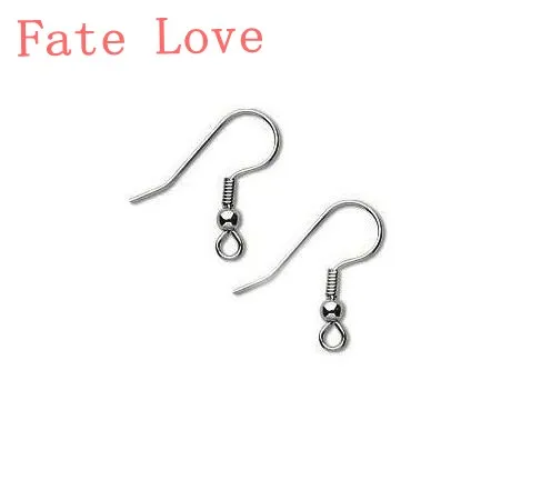 Fate Love 400pcs Surgical Stainless Steel Ear Wires Hooks ~with Bead + Coil ~ Earring Findings 21mm tall 3mm beads | Украшения и