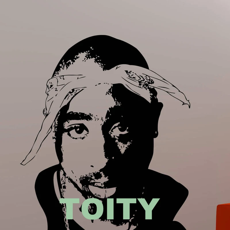 16 видов конструкций Тупак 2PAC виниловые наклейки рэп хип-хоп Музыка настенные наклейки Спальня Кабинет Бар Декорирование Интерьера дома американский поп-звезда росписи