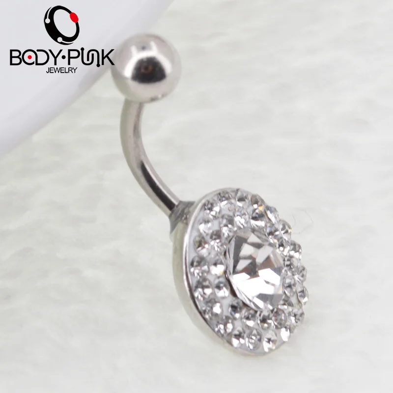 Сияющие бусины в стиле панк для пирсинга пупка полностью прозрачное покрытие