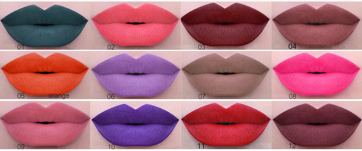 Ручная помада для макияжа матовая сексапильная бархатная водостойкая 12 цветов
