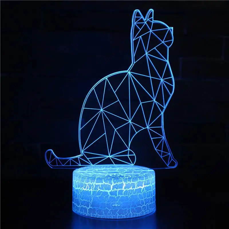 Usb светодиодный 3d светильник в виде кошки для детской комнаты собаки внешний