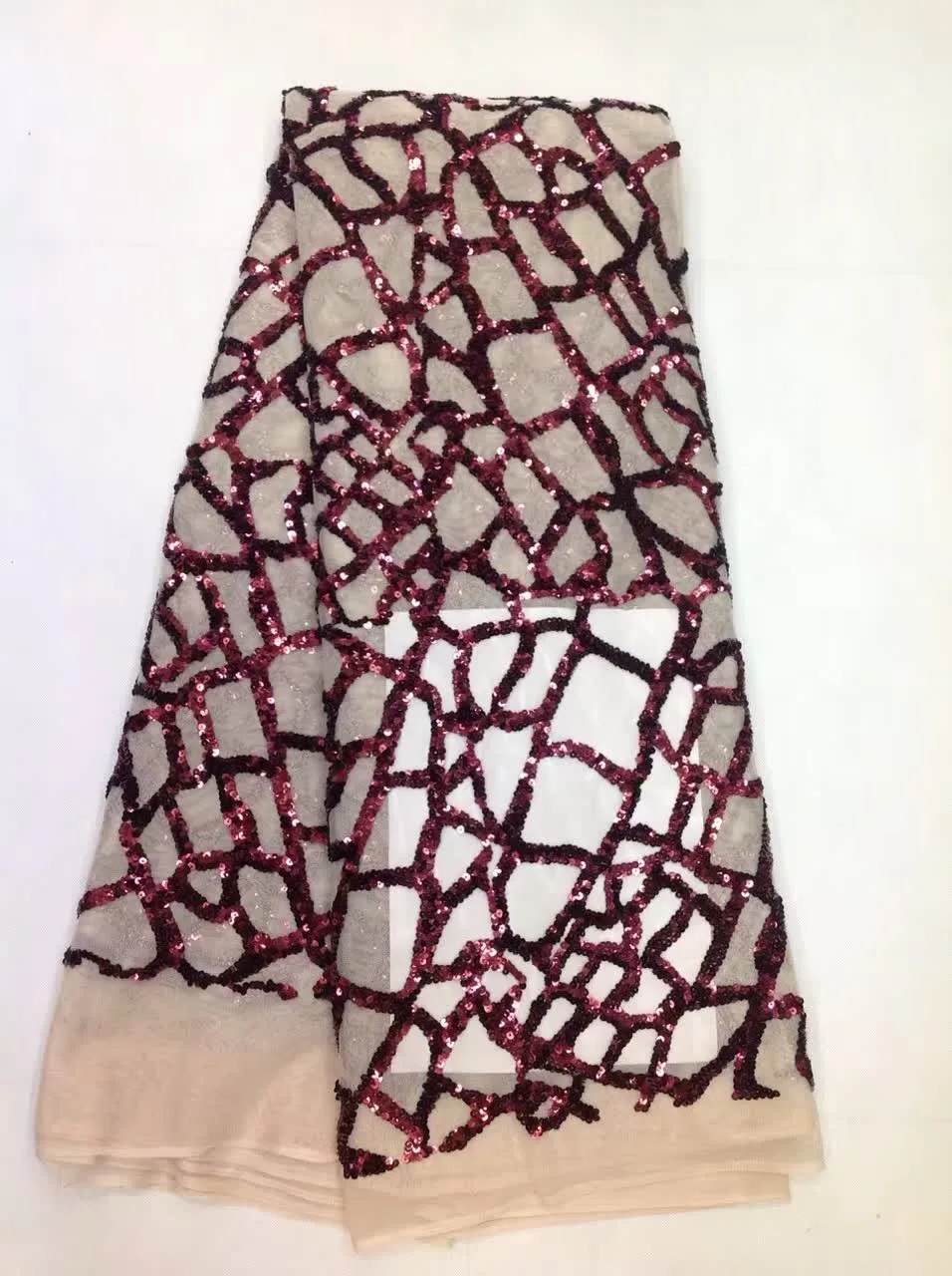 

Nigerian Lace Fabrics Latest French Laces 2017 shiney Sequins Fabric High Quality Embroidery Tulle Lace For Evening Dress K-L936