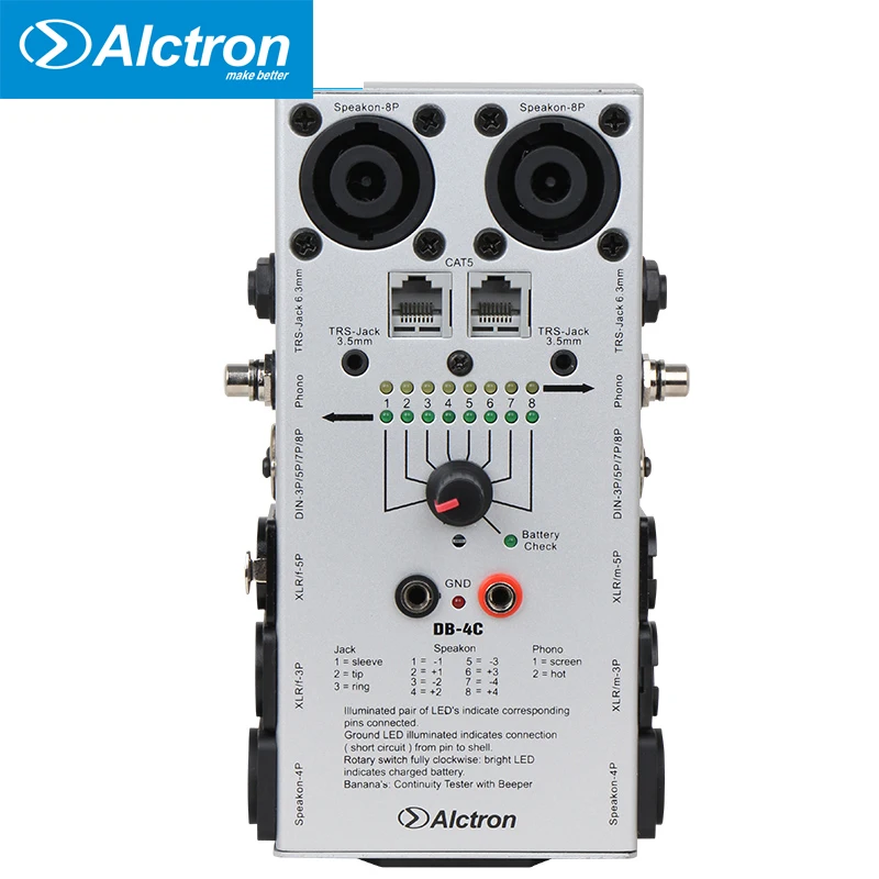 Alctron DB 4C профессиональный кабель тестер детектор аудио сетевого кабеля
